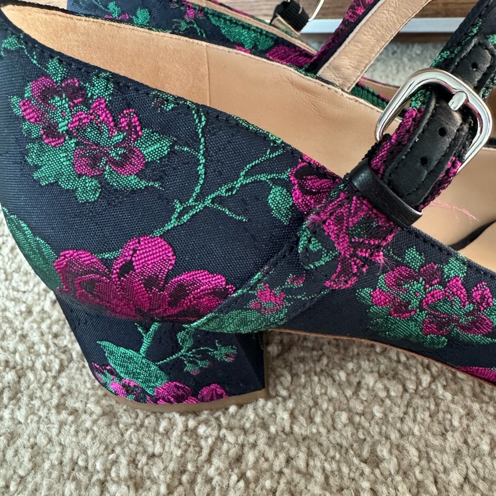 Via Spiga Satin Flower Alana Made in Italy Leather Pumps 9.5M - Picture 9 of 16
